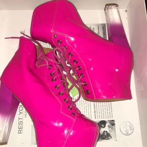 Fuschia pink JEFFREY CAMPBELL platform boots